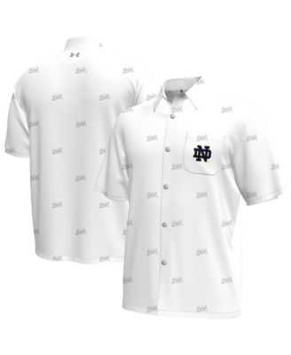 Men's White Notre Dame Fighting Irish Gameday Armourfuse Button-Up Shirt
