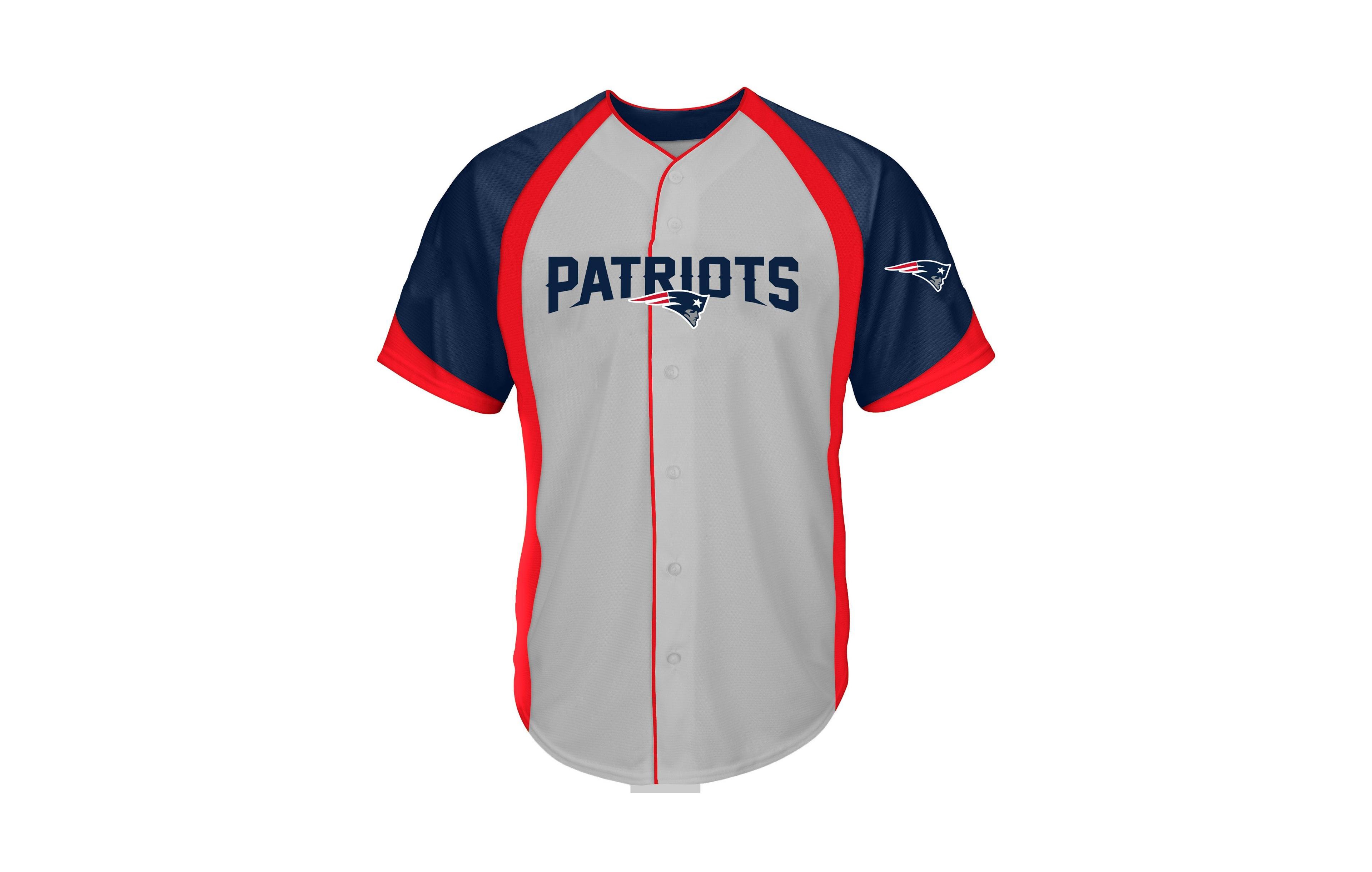 Profile Men's Gray New England Patriots Big Tall Button-Up Fashion T-Shirt