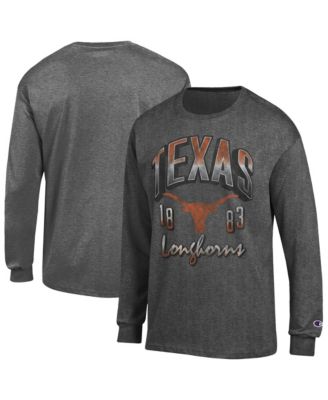 Men's Heather Charcoal Texas Longhorns Bold Long-Sleeve T-Shirt