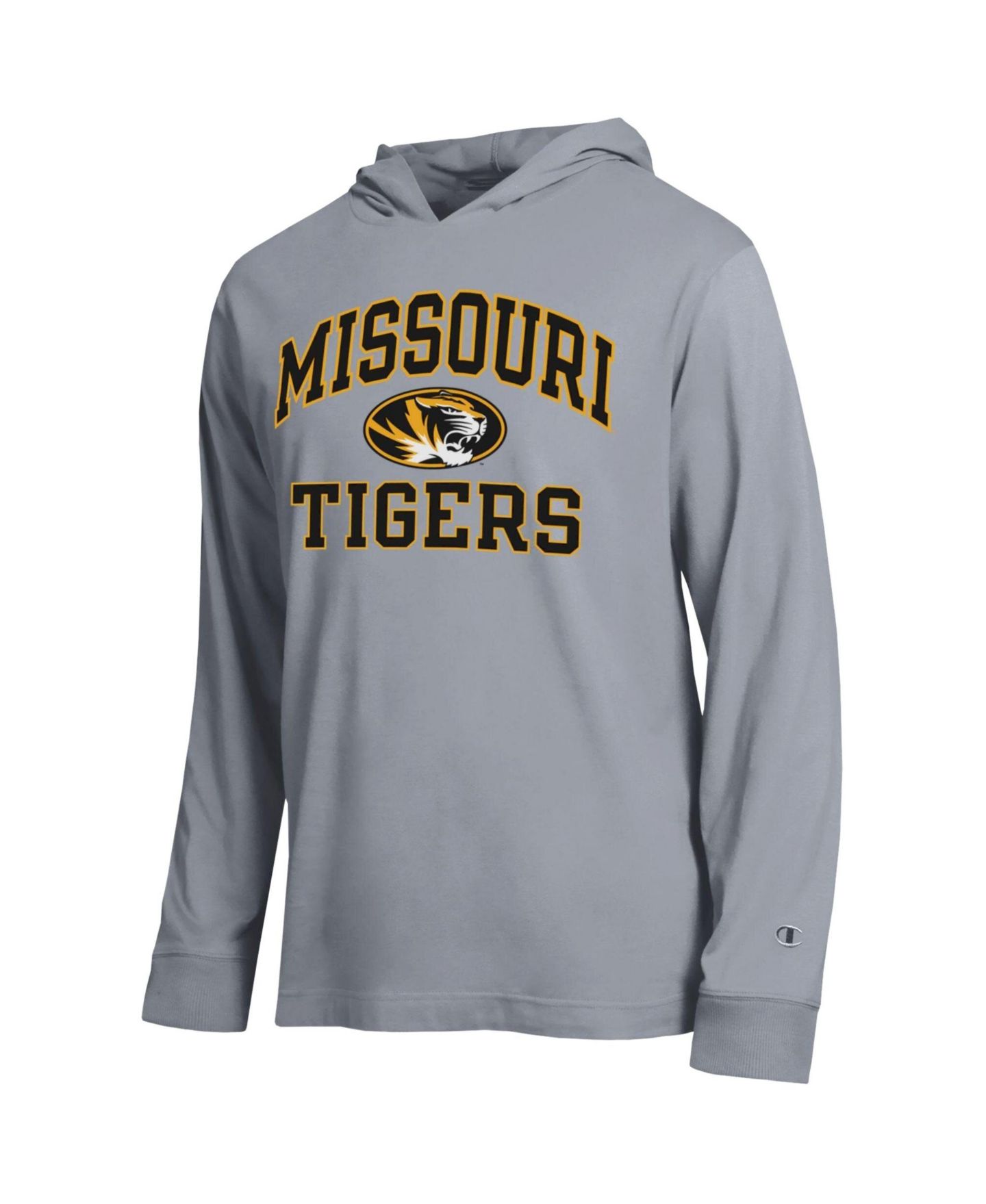 Мужская футболка Champion Heather Gray Missouri Tigers High Motor All-Star Long Sleeve Hooded — фото 2