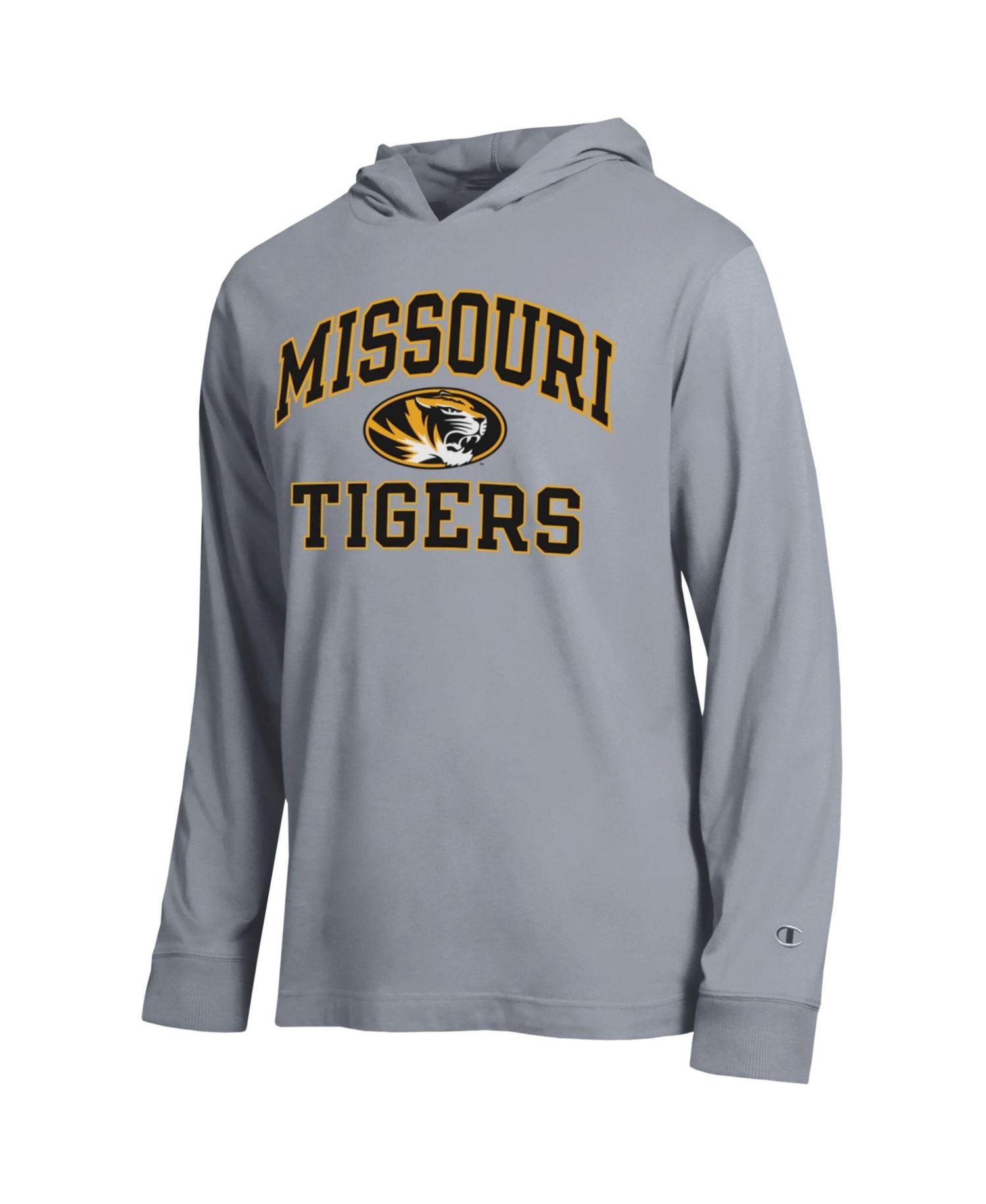 Men's Heather Gray Missouri Tigers High Motor All-Star Long Sleeve Hooded T-Shirt