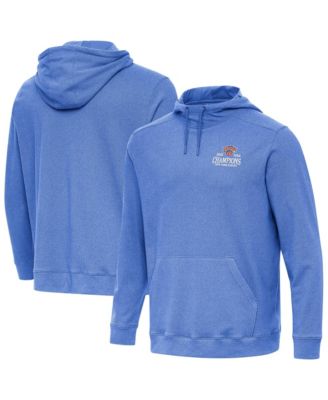 Men's Heather Blue New York Knicks 2026 NBA Finals Champions Wordmark Cloud Hoodie