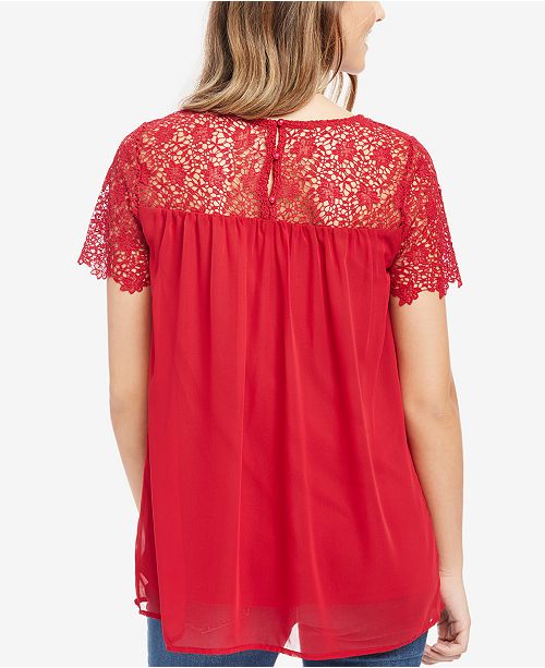 Black Lace Inset Sleeveless Maternity Blouse main image 1