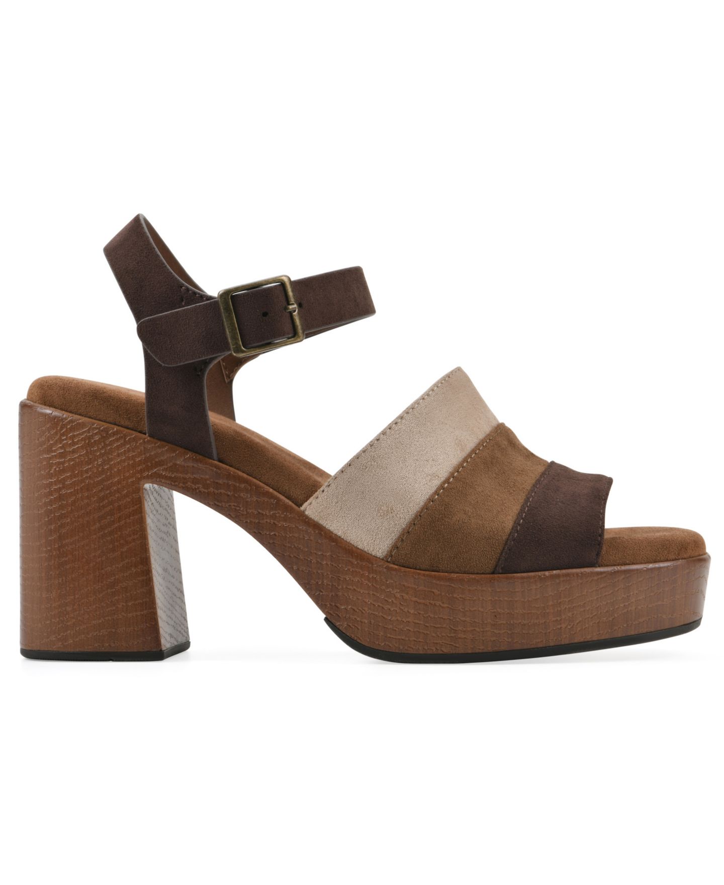 Женские сандалии White Mountain Barrette Platform Block Heel Dress Sandals, цвет: Коричневый разноцветный — фото 2