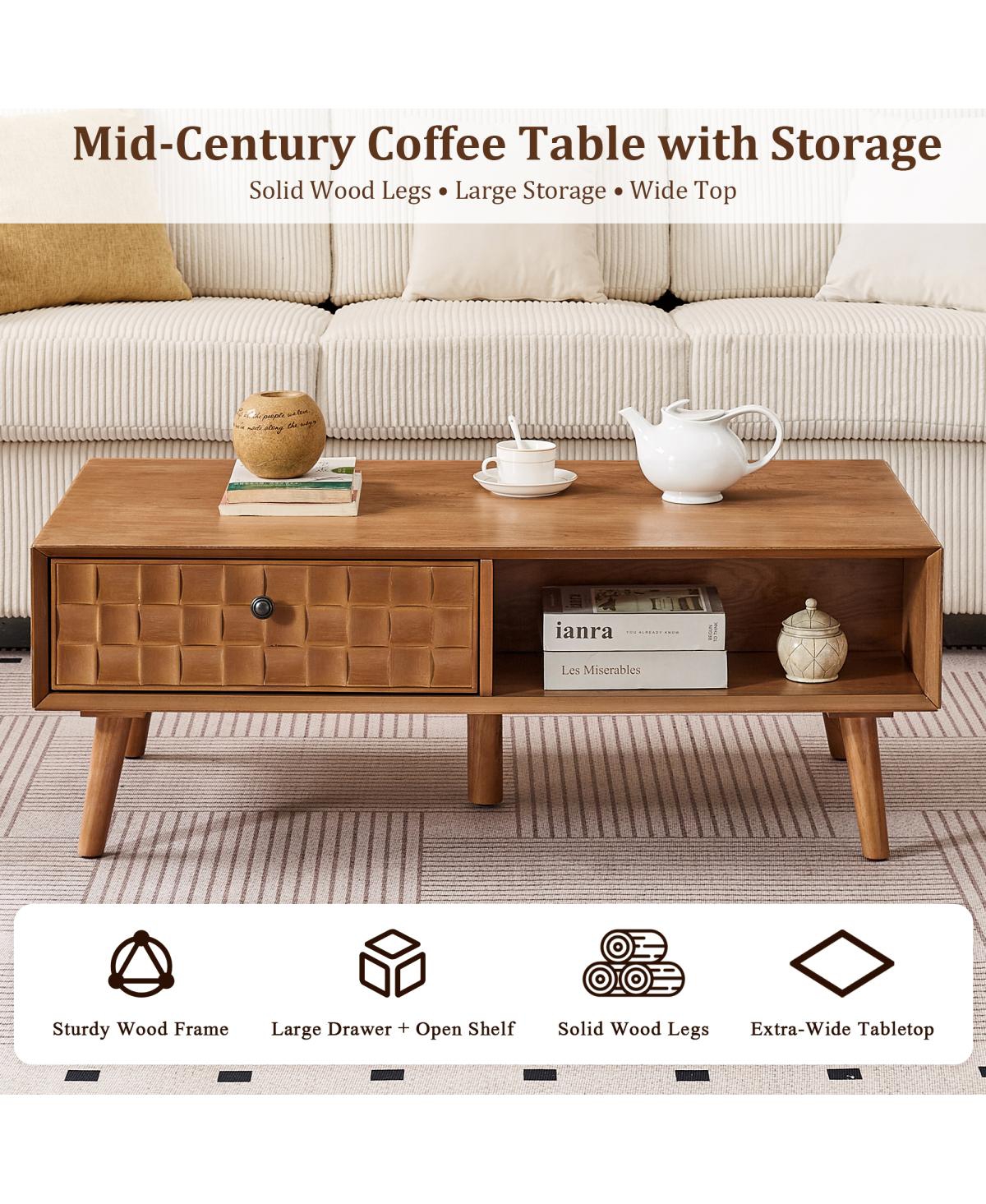 Streamdale Furniture Coffee Table with Storage for Living Room