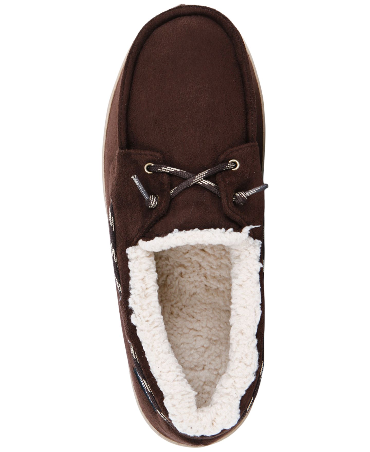 Мужские тапочки Isotoner Boater Moccasin Slippers, цвет: Коричневый — фото 4