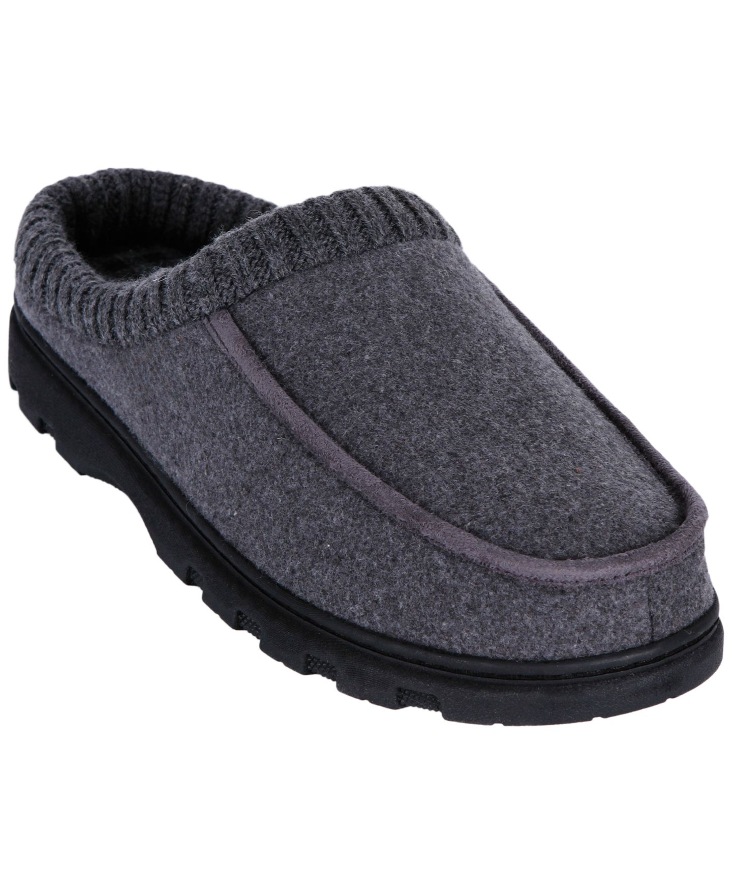 Мужские сабо Isotoner Knit Collar Sock Clog Slippers, цвет: Угольный — фото 1