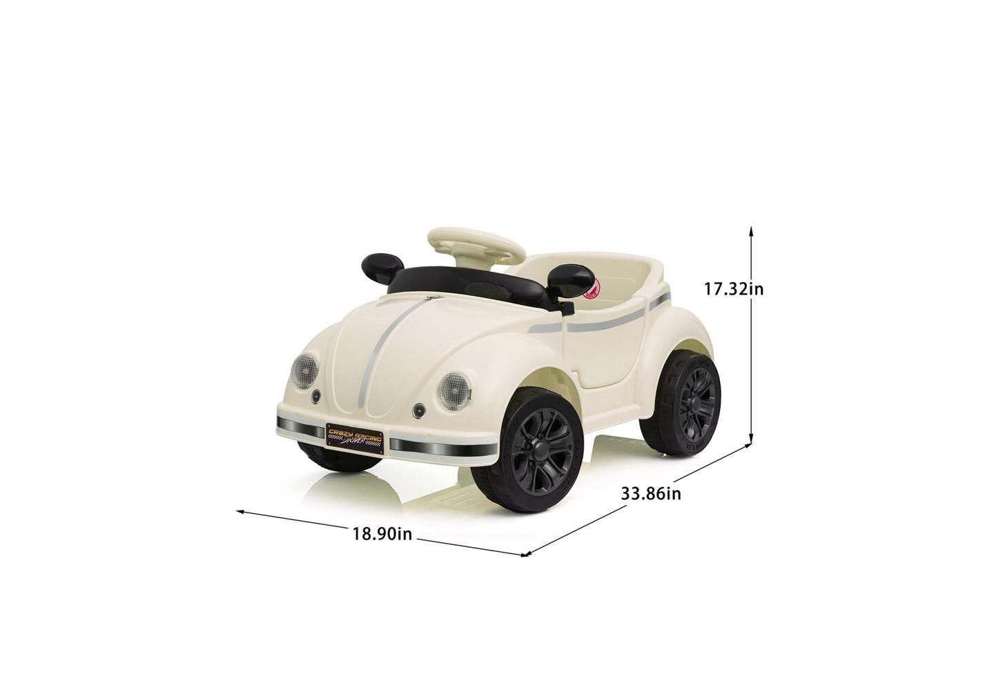 Детская игрушка YOBTOP 12V Kids Ride On Car - 2.4G Remote Control, Adjustable Speed, Multifunctional Steering Wheel, USB Bluetooth Music, For Kids 2-4, цвет: Бежевый — фото 3
