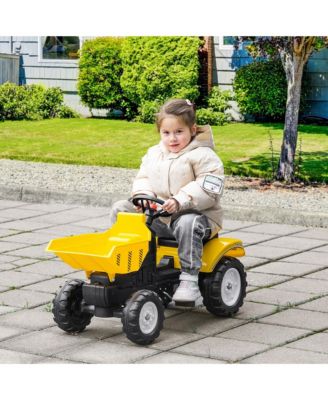 Ride-On Excavator Tractor with Manual Bucket, Pedal Drive, 77 lbs. Capacity, Ages 3-6