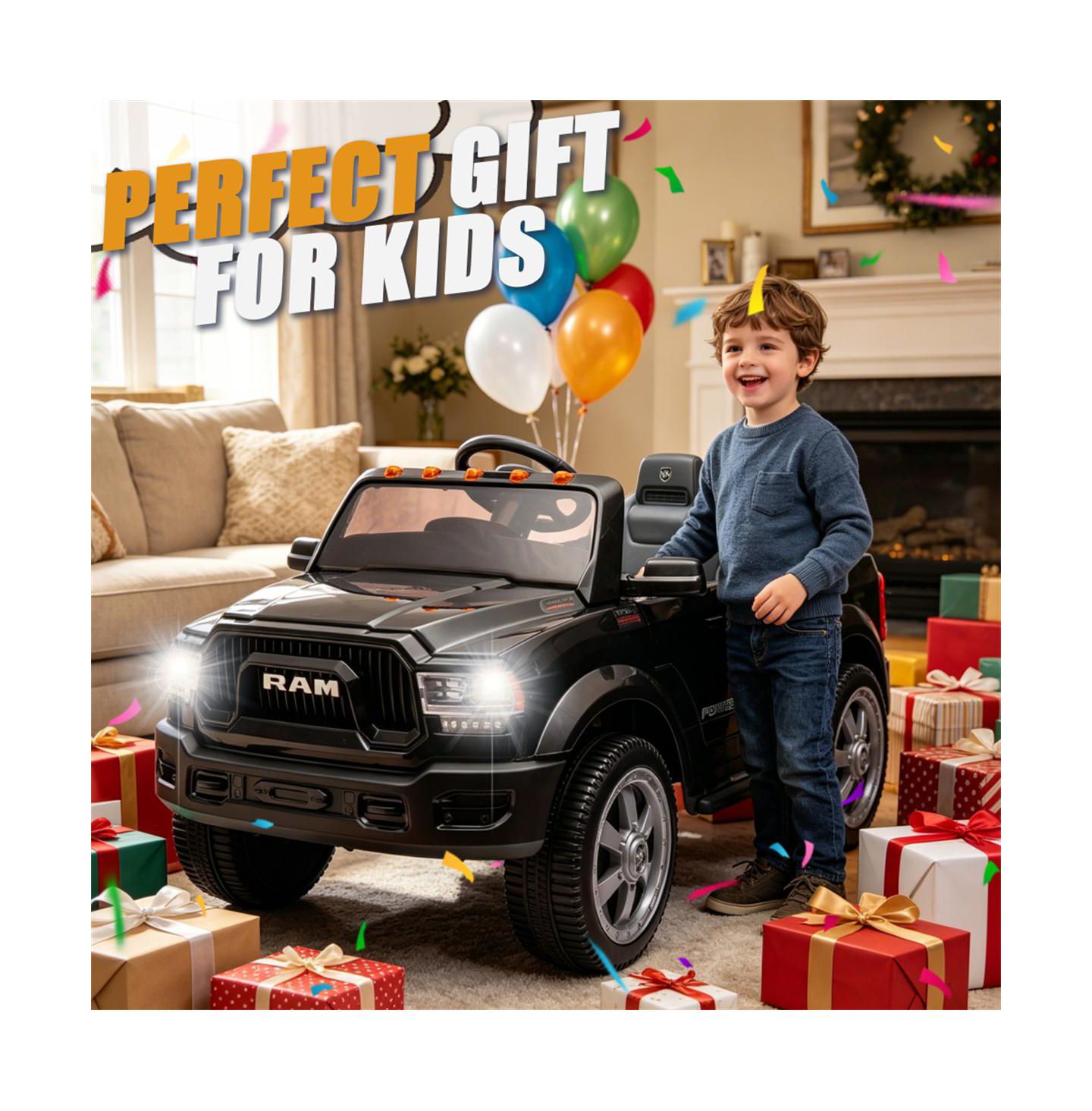 Детская игрушка YOBTOP 2500 Electric Pickup Truck with Parent Remote Control, 77.2 lb. Capacity, 3–5 лет, цвет: Чёрный — фото 7