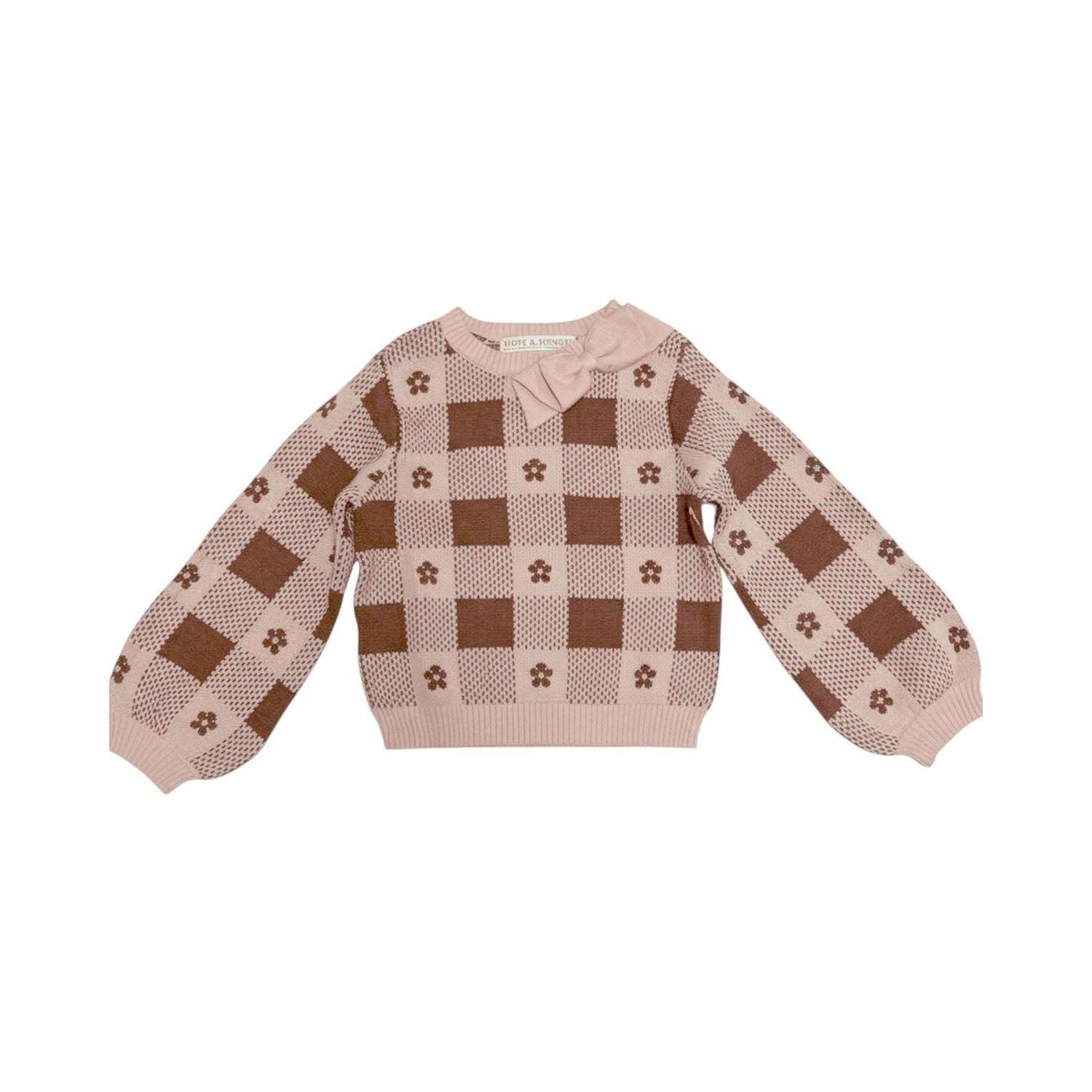 Little and Big Girls' (XXS-L) Organic Bow Detail Intarsia Sweater