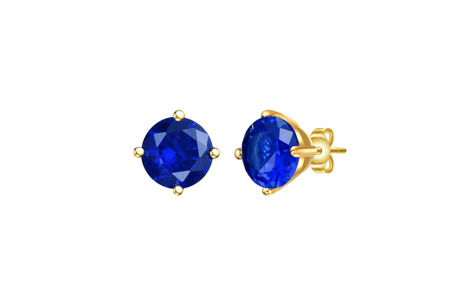 Dainty 14K Gold Plated 7MM Cubic Zirconia Mini Stud Earrings