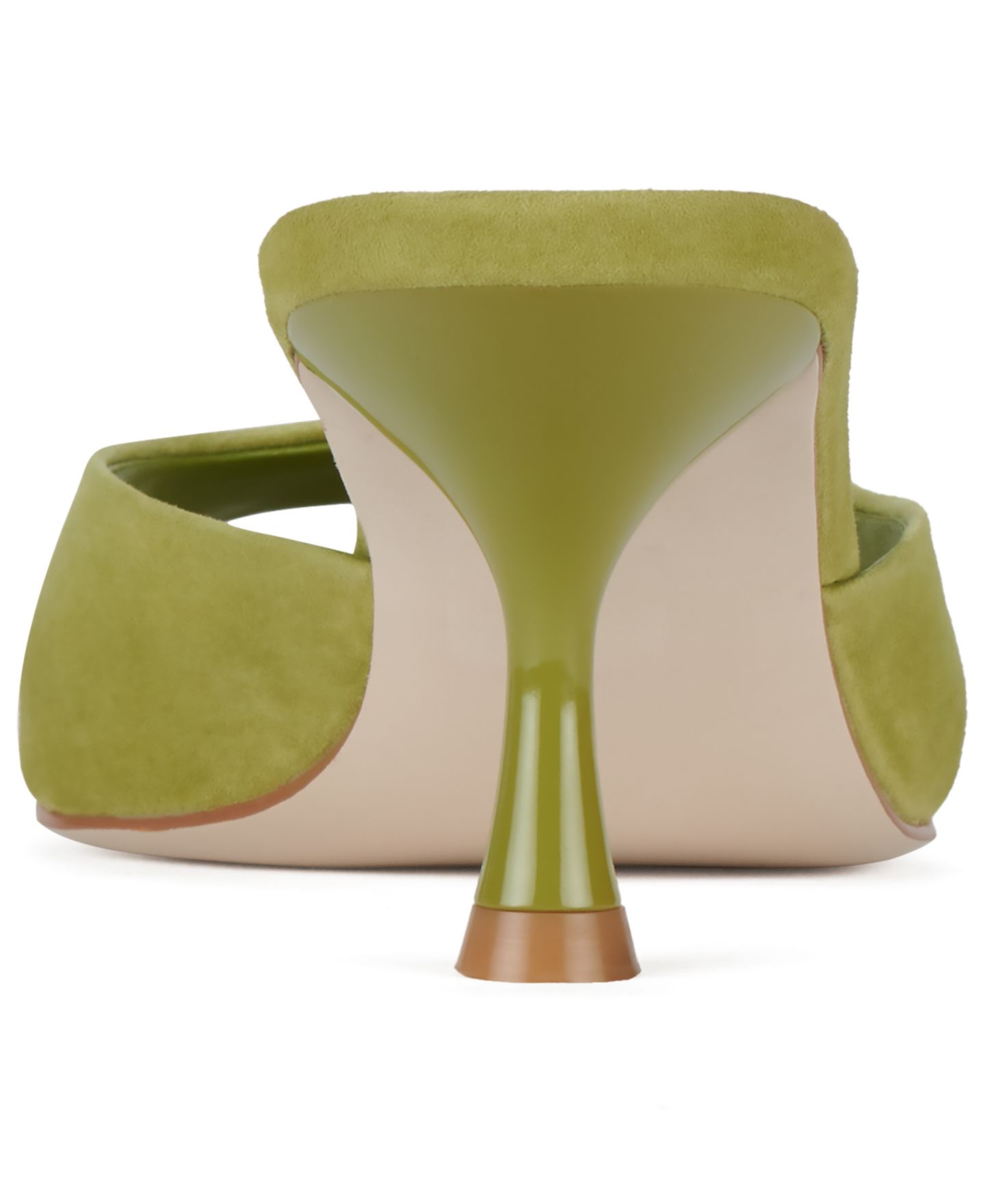 Женские сандалии Jeffrey Campbell Spy-Kid Mid-Heel Slip-On Dress Sandals, цвет: Яркий шартрез замшевый — фото 3