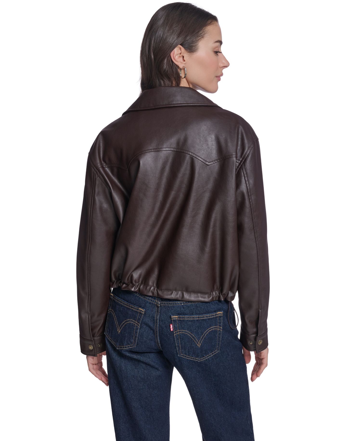 Women's Western Yoke Bubble Hem Bomber Jacket