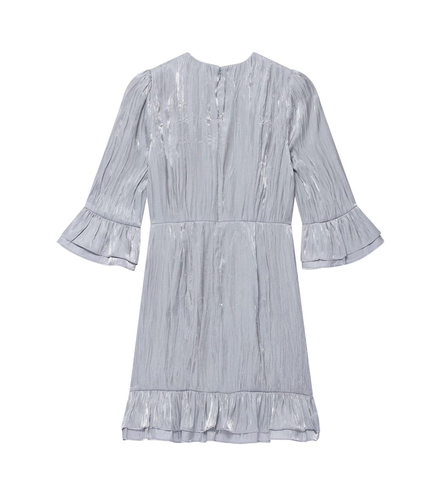 Women's Metallic Ruffle 3/4-Sleeve Mini Dress