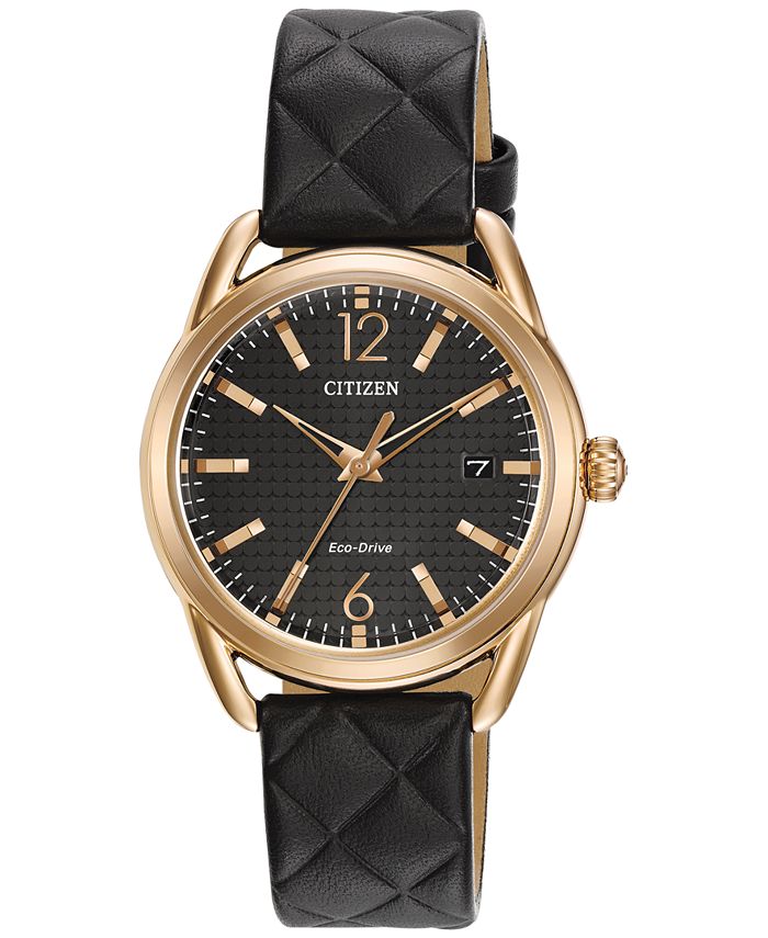 Citizen Drive from Citizen Eco-Drive Women's Black Quilted Leather Strap  Watch 34mm FE6083-13E & Reviews - All Watches - Jewelry & Watches - Macy's