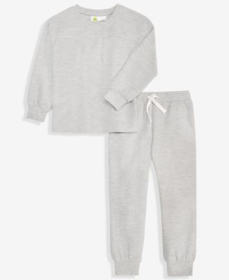 Toddler Boys' 12M-5T Brushed Rib Waffle-Knit Long-Sleeve Top and Pants, 2-Piece Set
