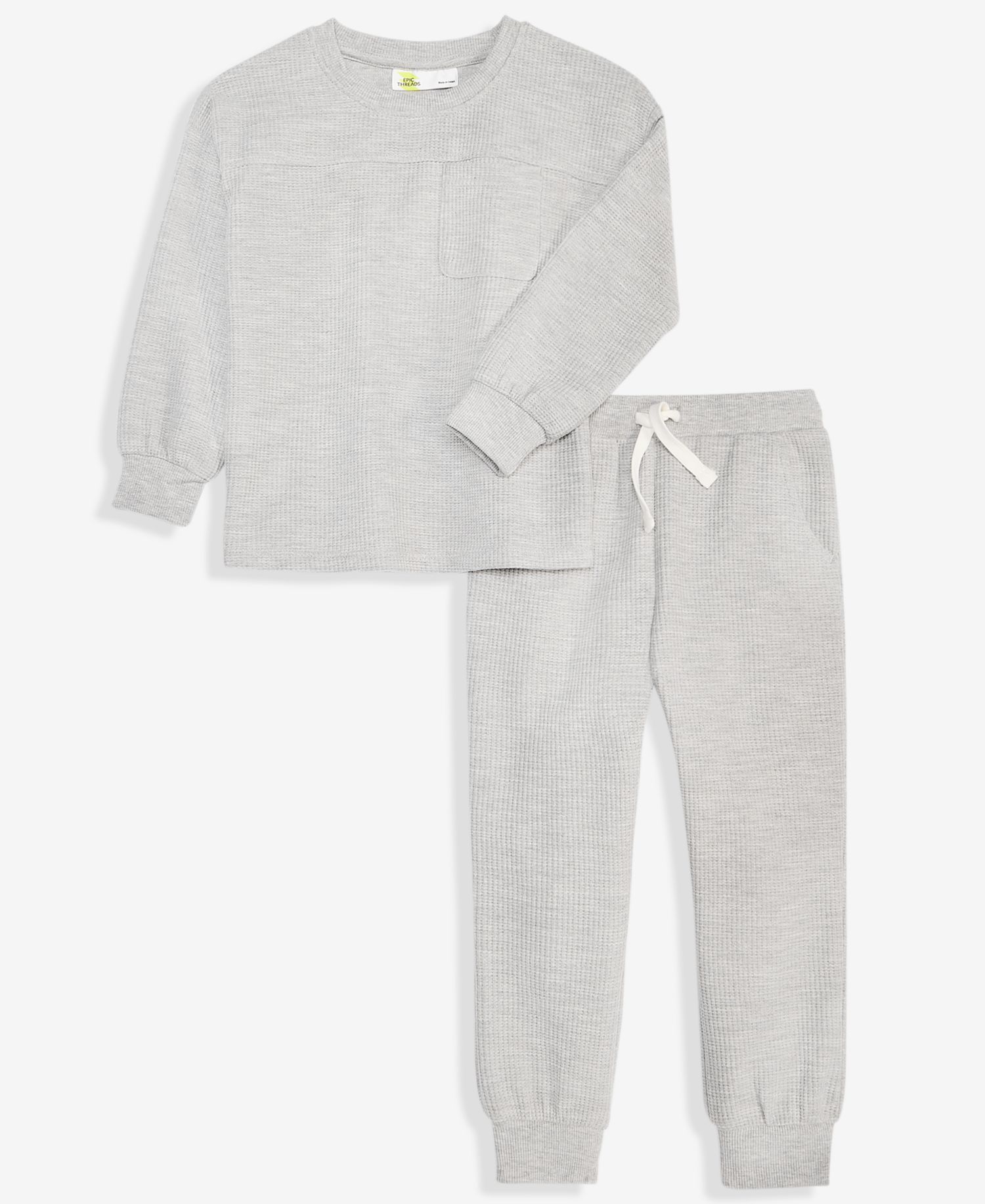 Toddler Boys' 12M-5T Brushed Rib Waffle-Knit Long-Sleeve Top and Pants, 2-Piece Set