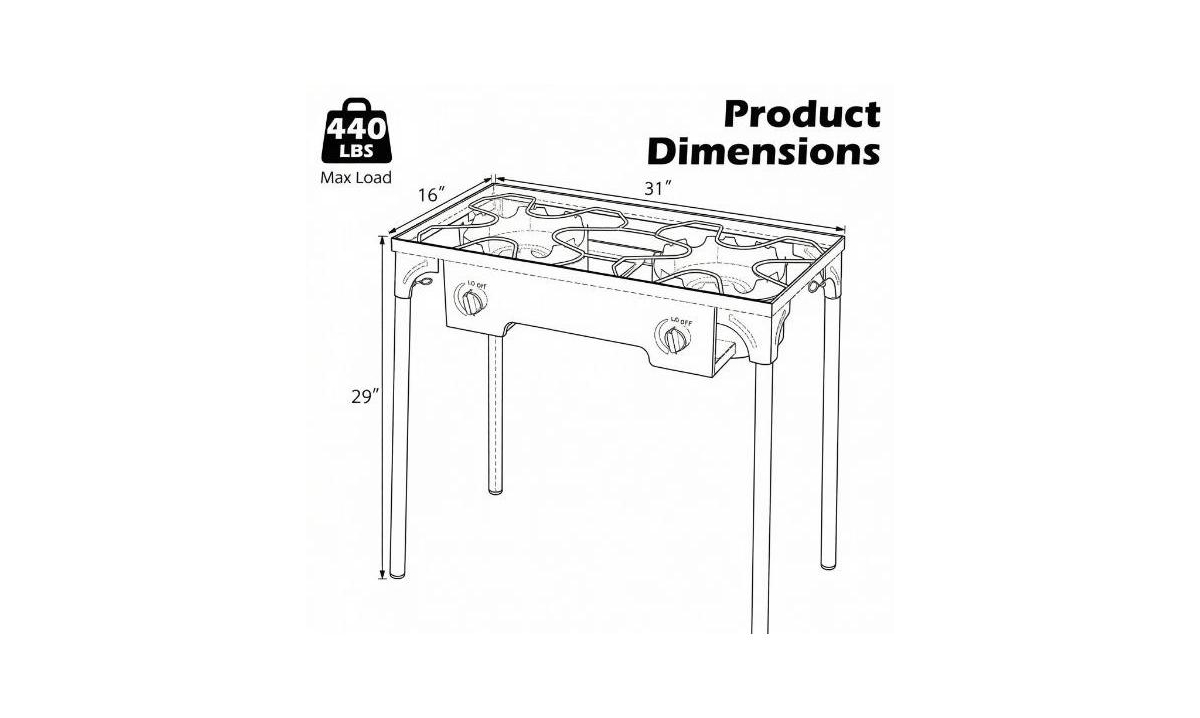 Mountaintop 2 Burner Propane Stove 160000 Btu Adjustable Regulator And Hose Camping Bbq Outdoor Cooking Equipment