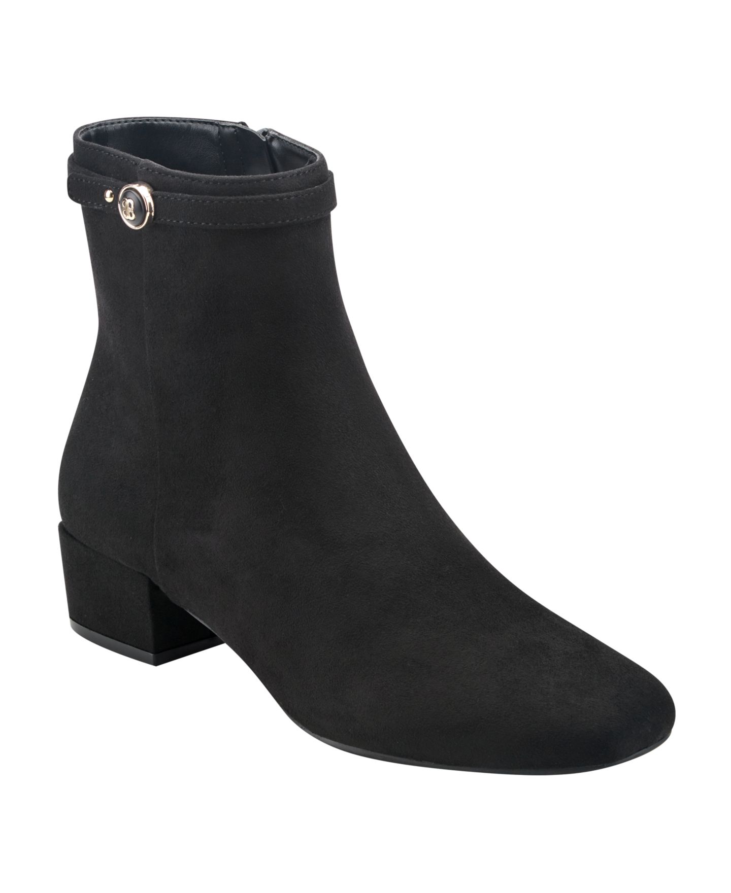 Женские ботинки Bandolino Adyn Square Toe Block Heel Dress Booties, цвет: Чёрный — фото 1