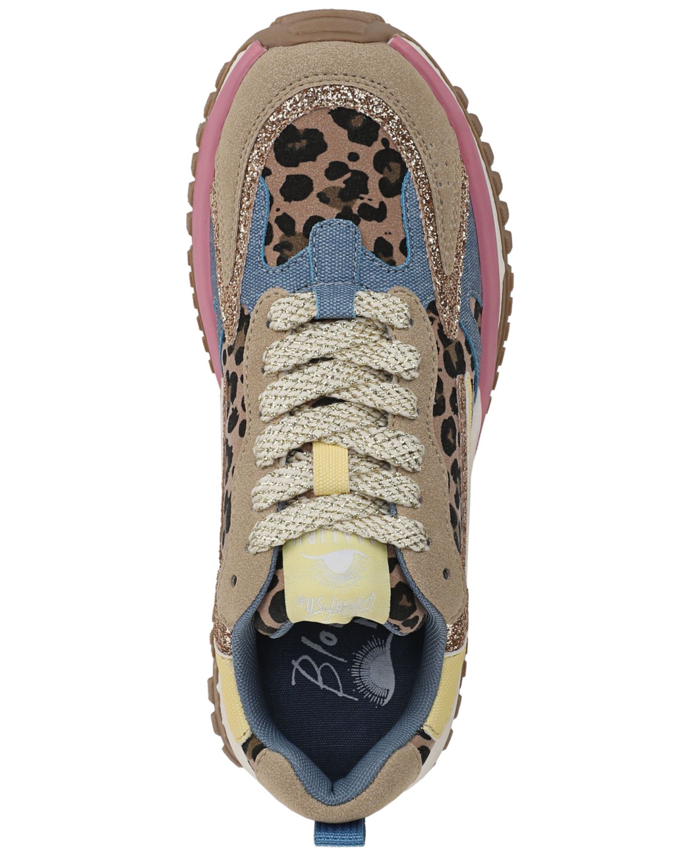 Женские кроссовки Blowfish Malibu Leo Retro Lace-Up Platform, цвет: Синий / Розовый — фото 4