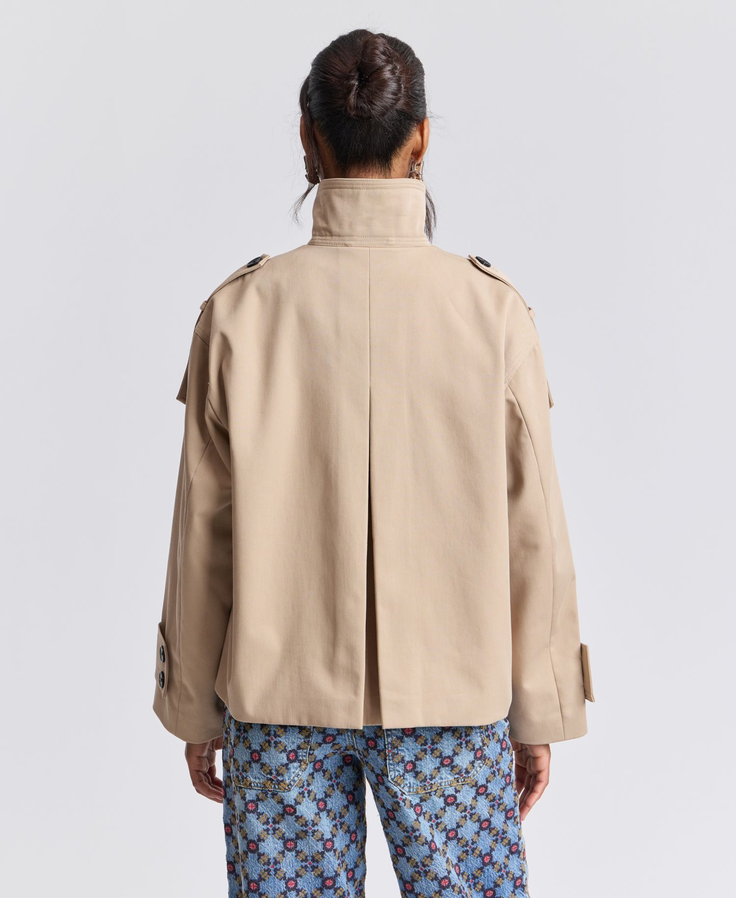 Women's Double-Breasted Short Trench Coat