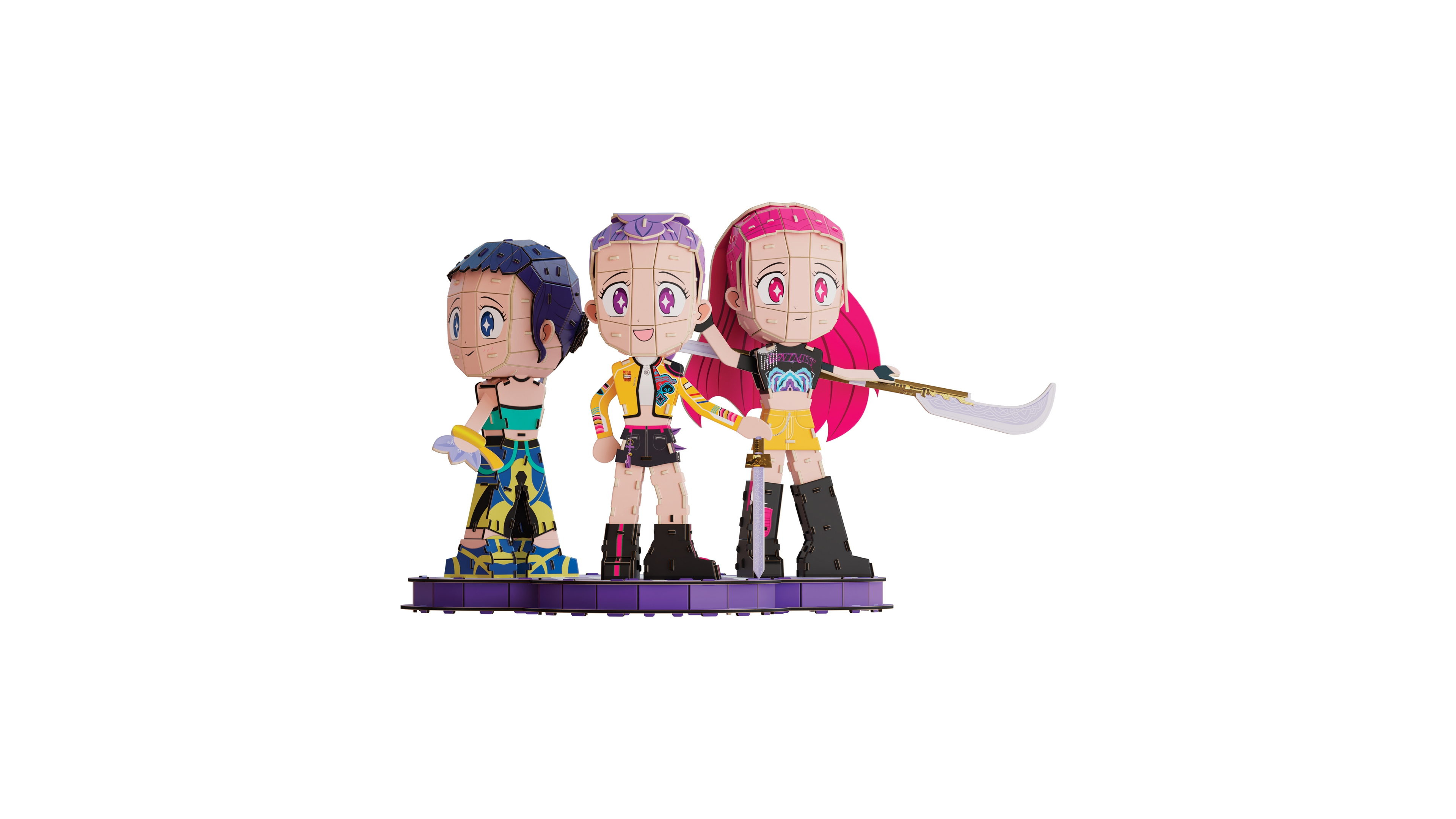 Spin Master 4D Build Kpop Huntrix Chibi Set, 212-Piece 3D Puzzle, Ages 12+