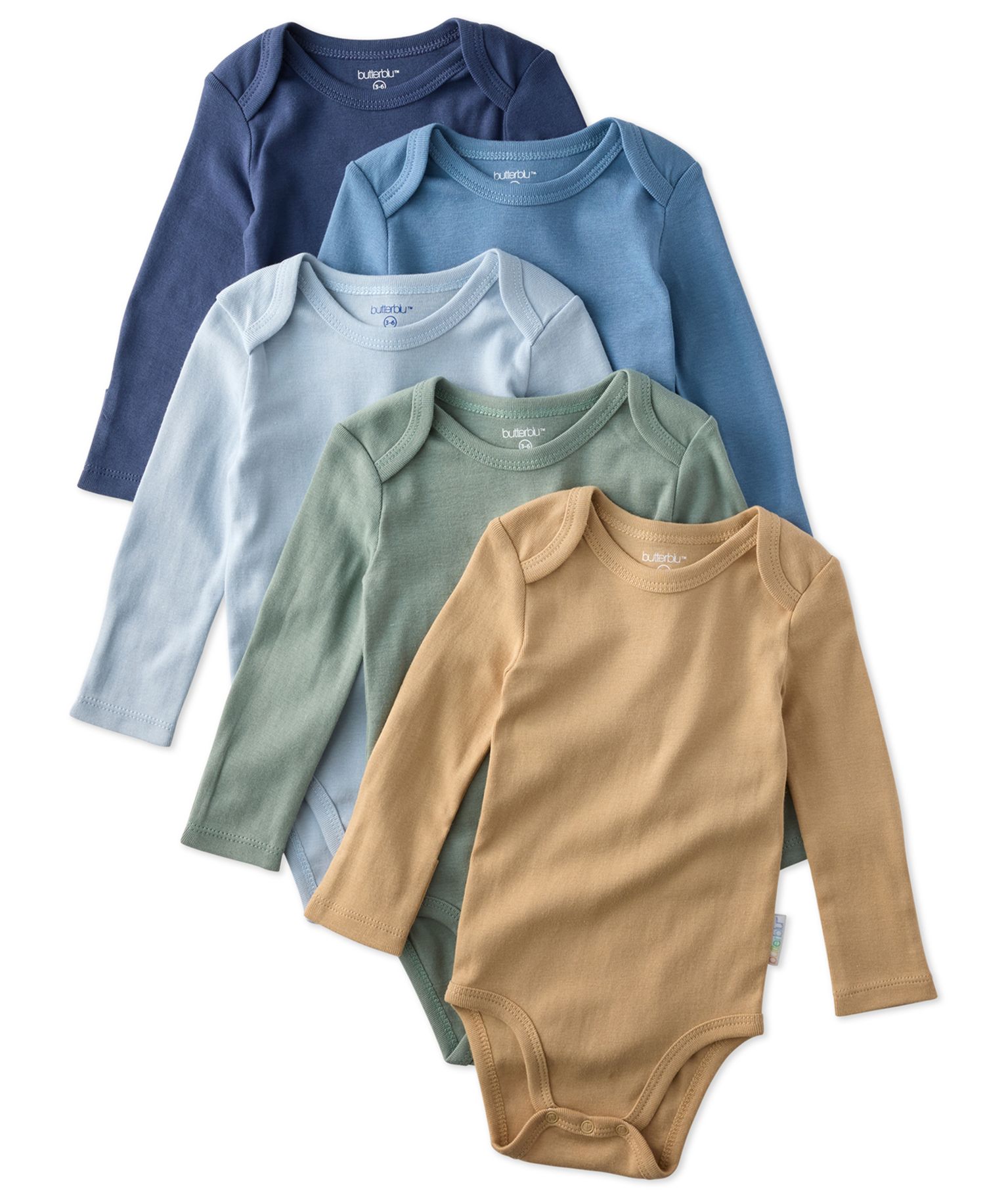 Baby Boys' and Girls' Cotton Long-Sleeve Bodysuits, 5-Pack