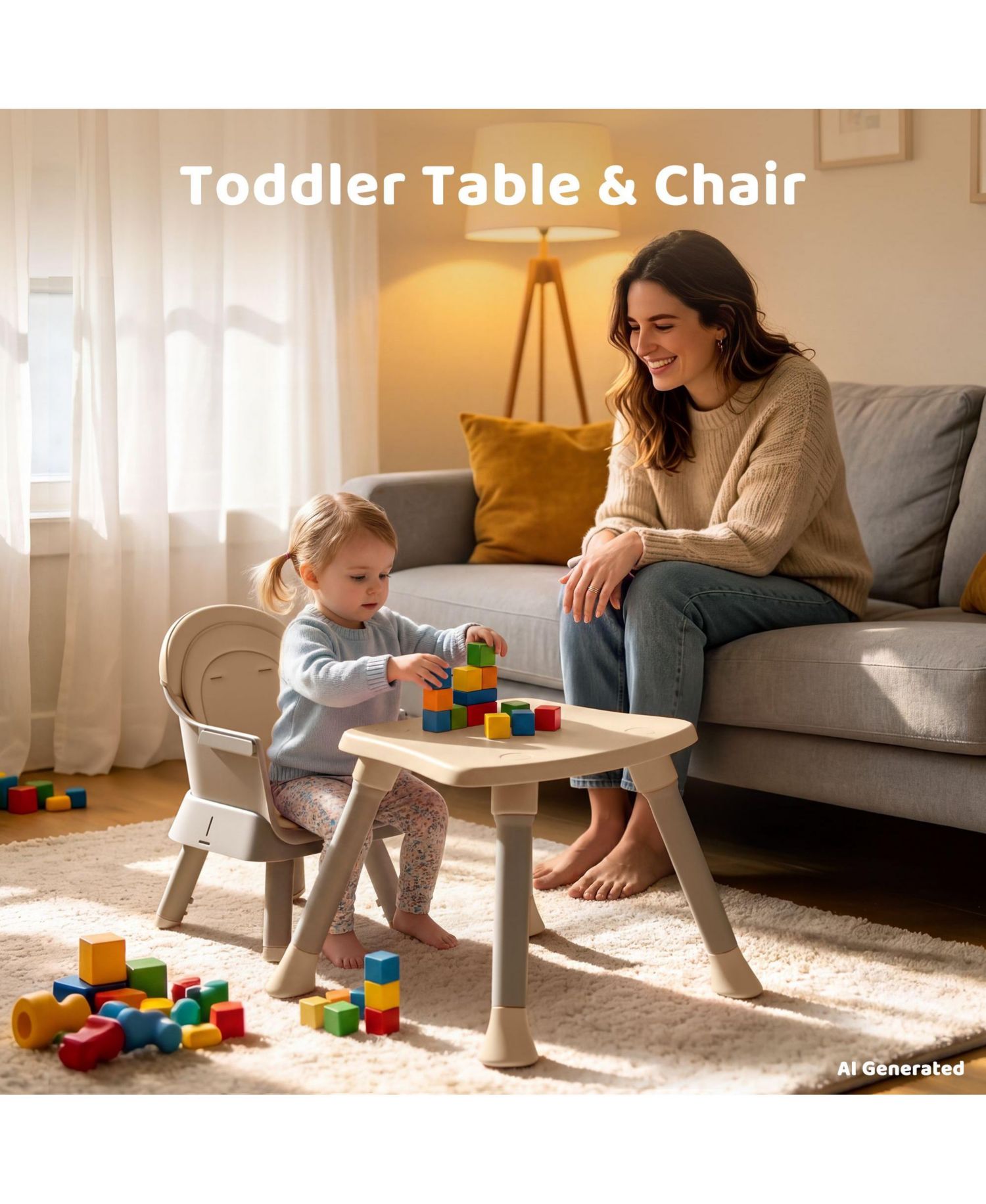8-in-1 Baby High Chair Converts to Booster Seat and Kids Table Set with Removable Tray