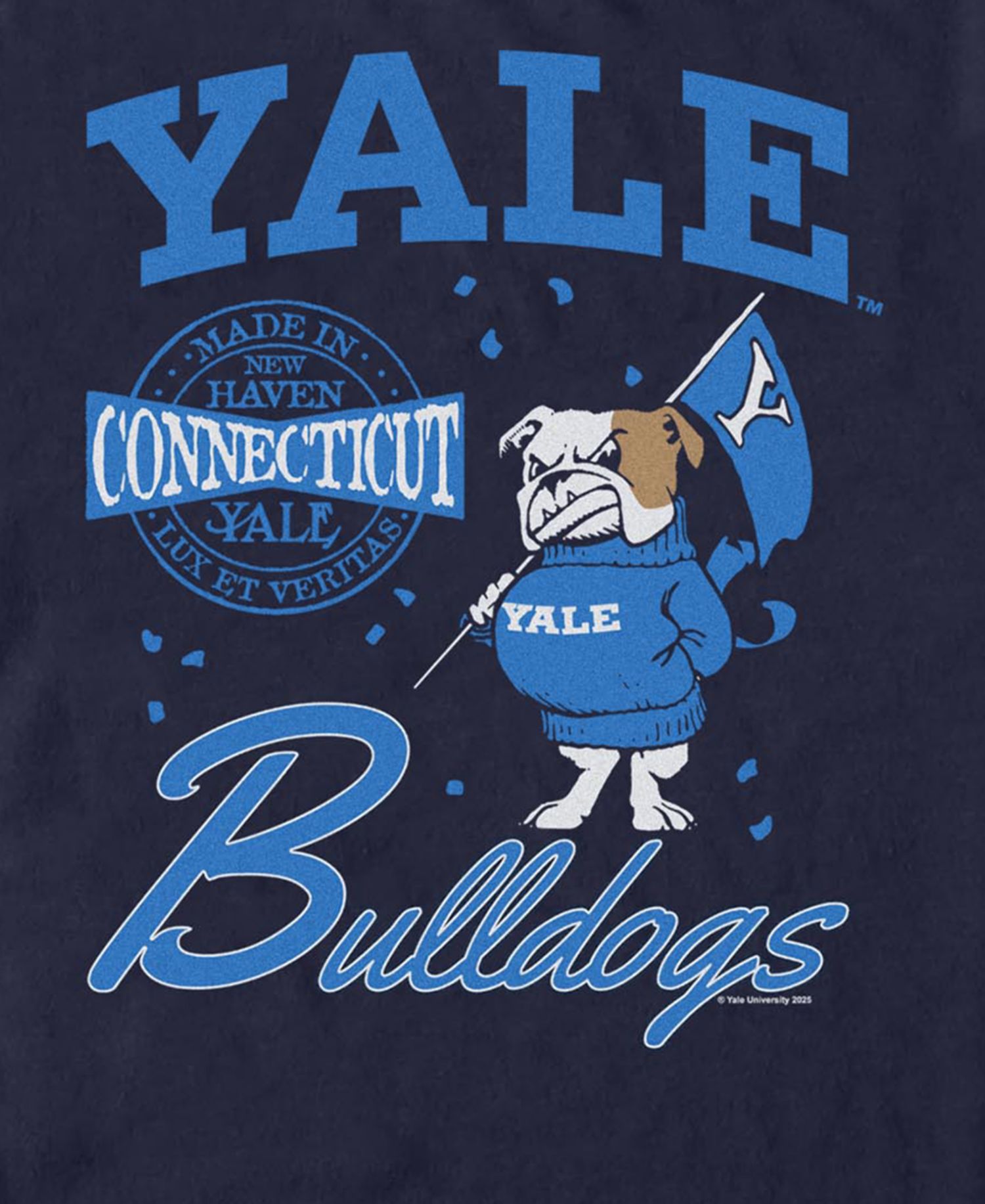 Men's Yale Bulldogs Vintage Collegiate Mascot Graphic T-Shirt