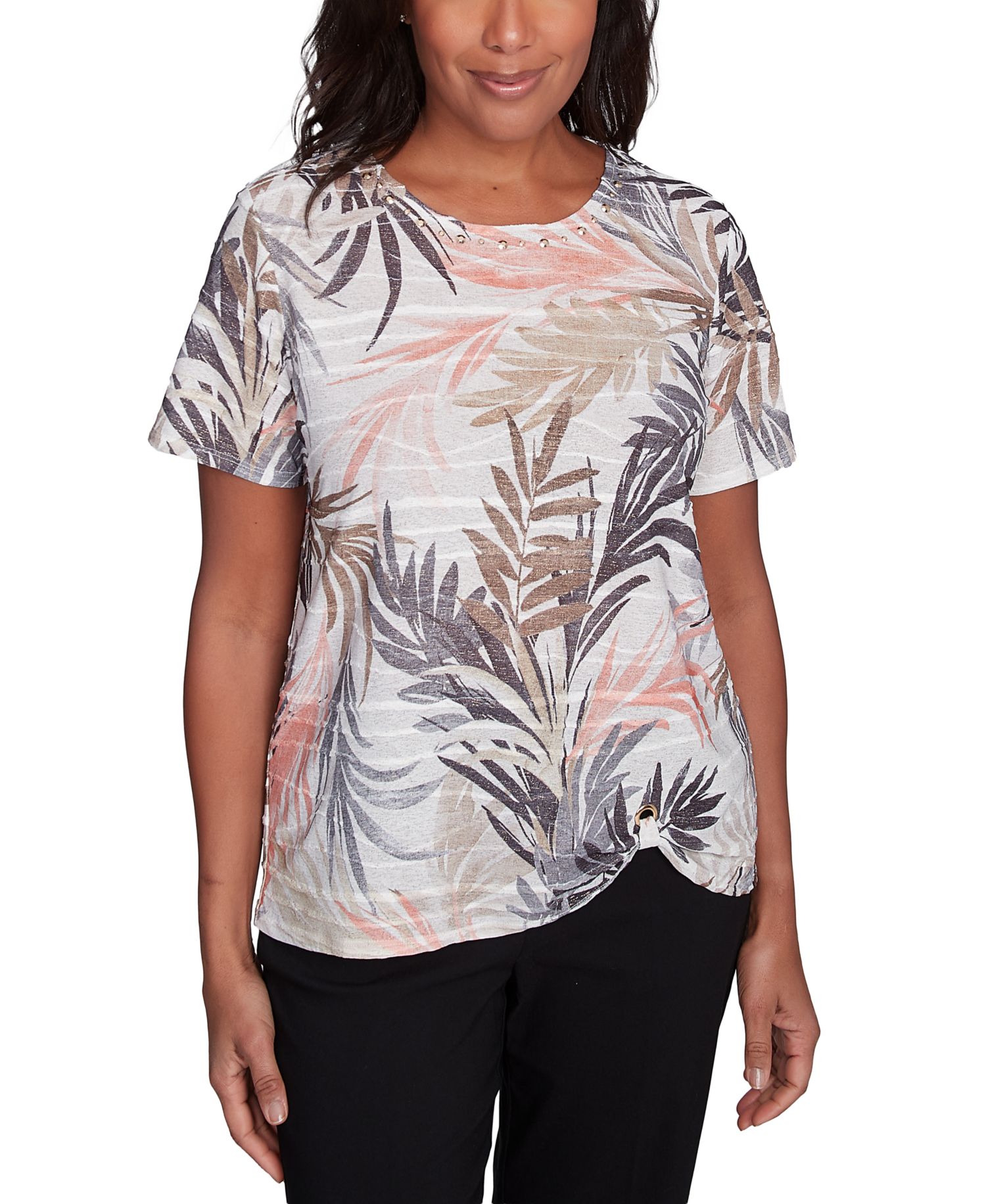 Petite Warm Palm Tree Tropical Short-Sleeve T-Shirt