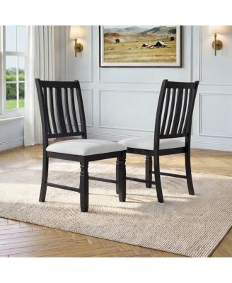 Set of 2 Upholstered Farmhouse Dining Chairs