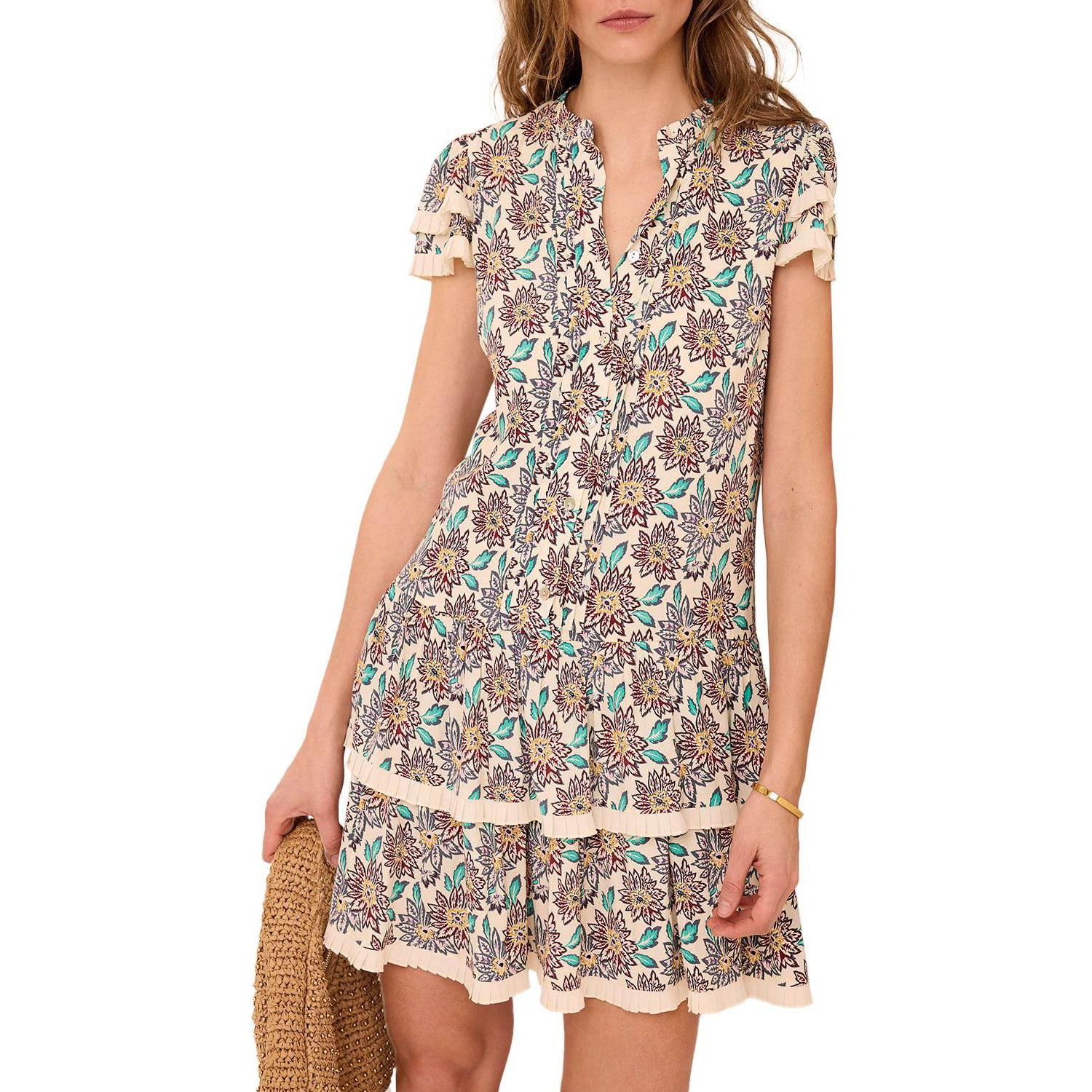 Women's Soft Petal Ruffle Mini Dress