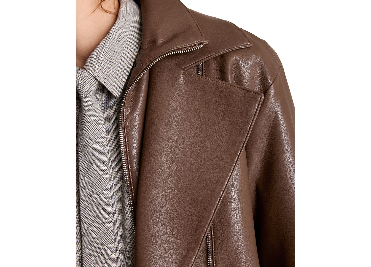 Women's Moto Asymmetrical Zip-Front High-Stand Collar Jacket