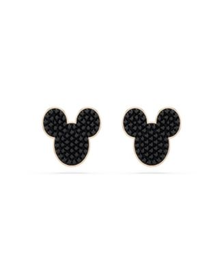 Rose Gold-Tone Plated Black Crystals Earrings
