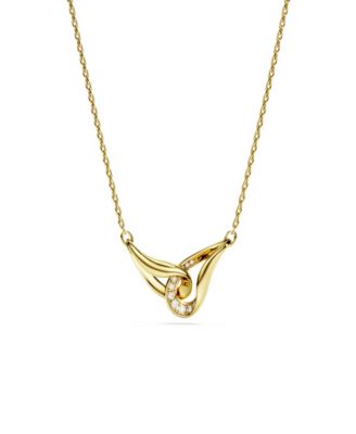 Gold-Tone and Sterling Silver-Plated White Crystals Necklace