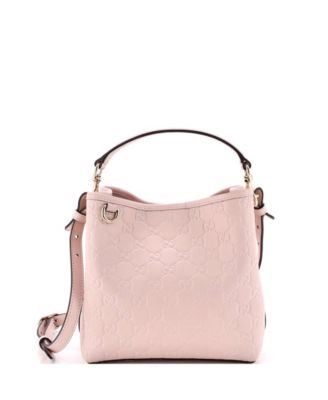 Small GG Emblem Bucket Bag GG Embossed Leather
