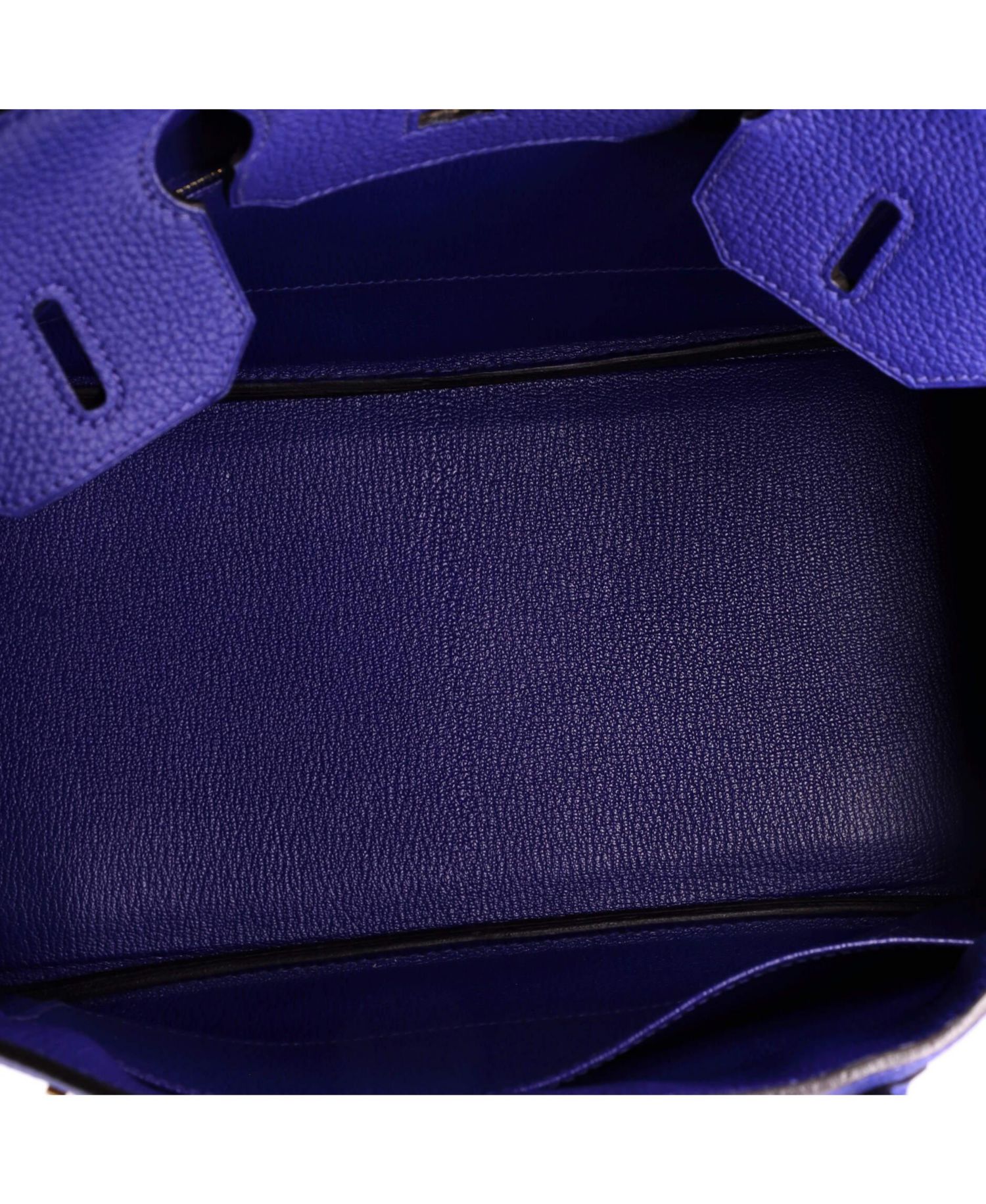 Pre-Owned Hermes Birkin 30 Handbag Blue Togo with Gold Hardware