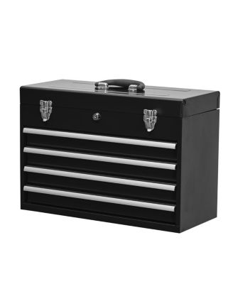 4-Drawer Portable Metal Tool Chest and Box with Lock