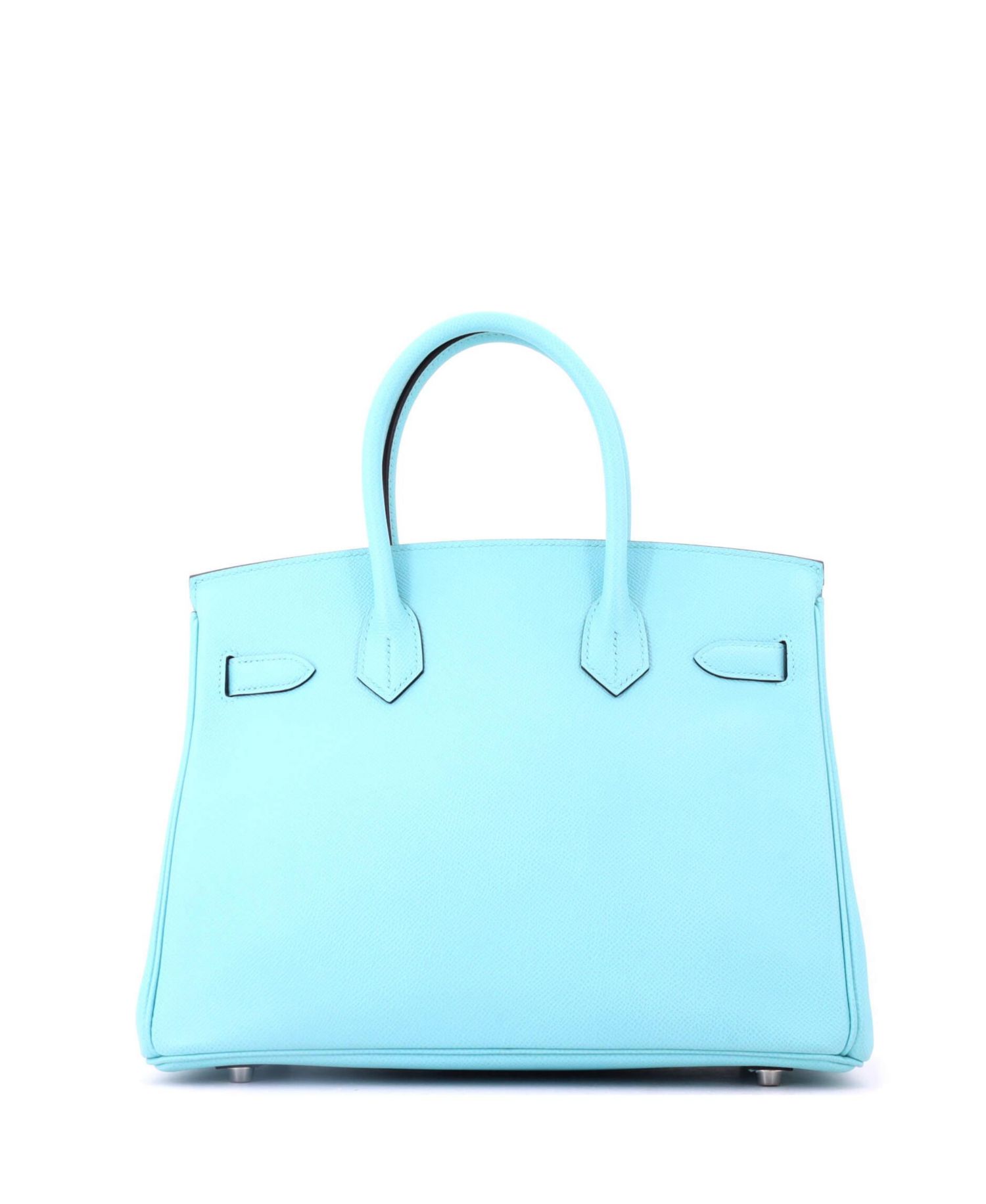 Pre-Owned Hermes Birkin 30 Handbag Blue Epsom with Palladium Hardware