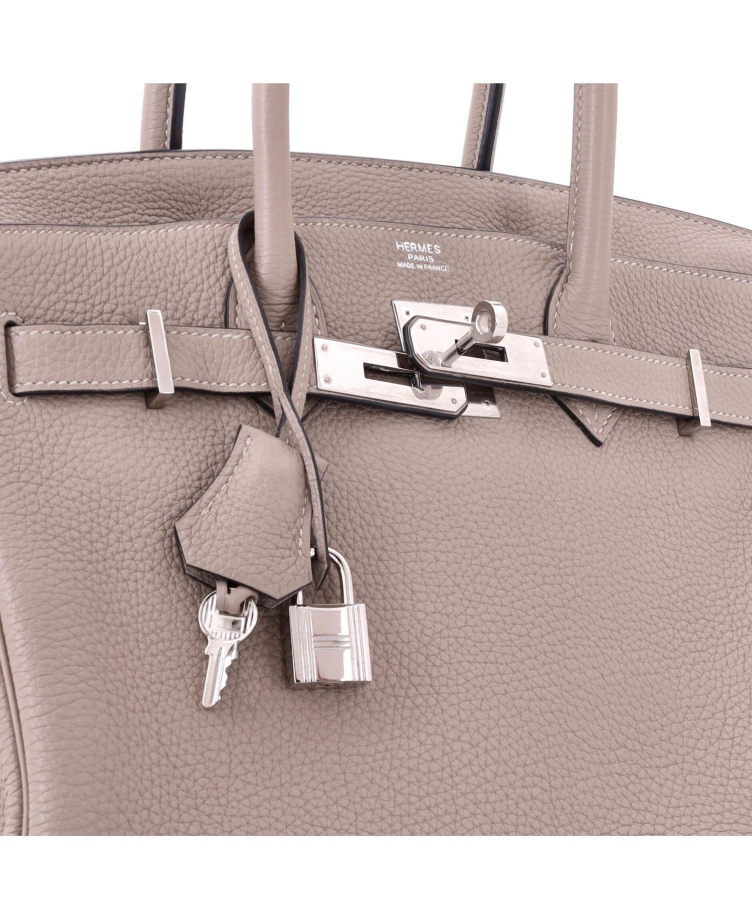 Pre-Owned Hermes Birkin 30 Handbag Grey Togo with Palladium Hardware