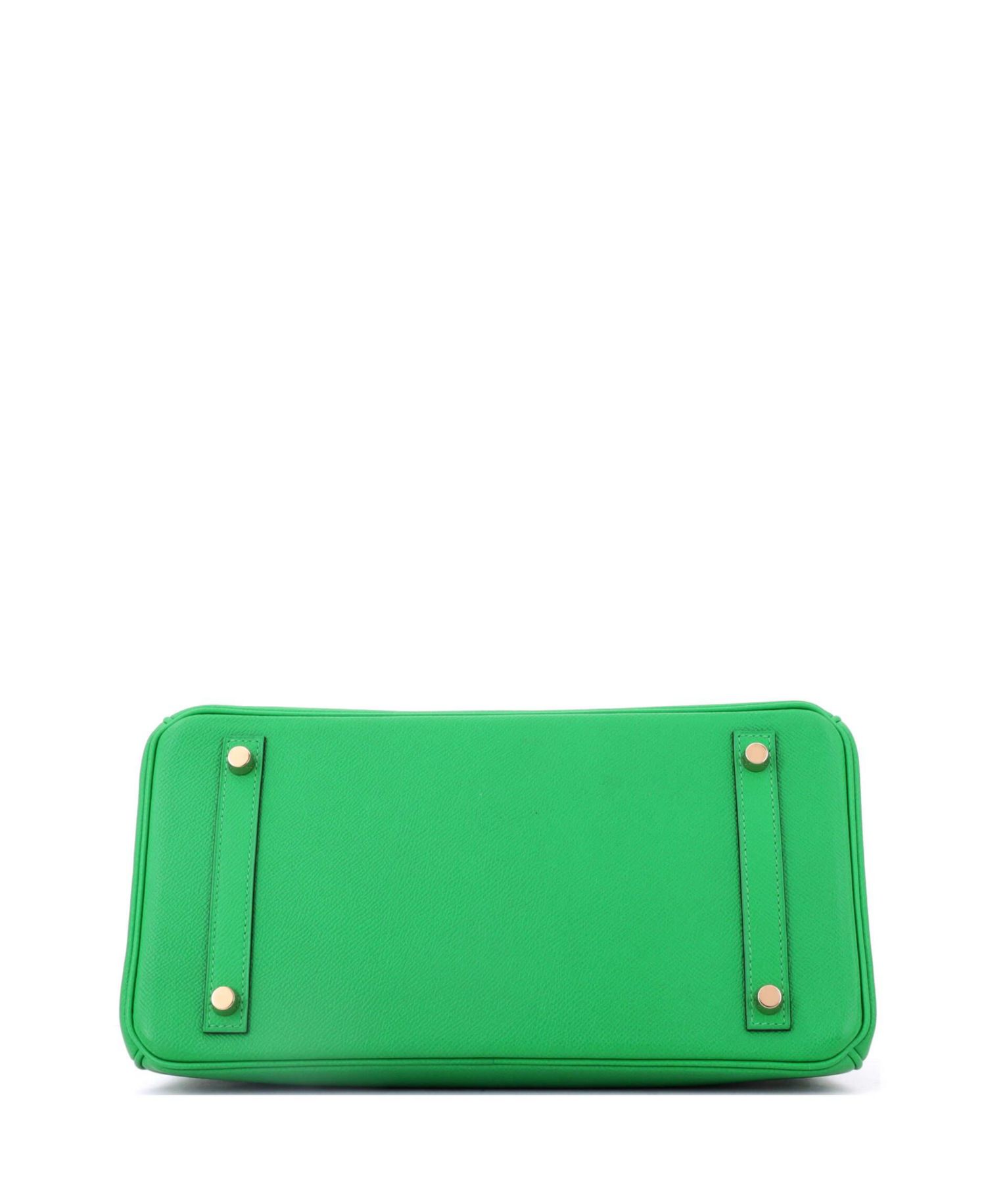 Pre-Owned Hermes Birkin 30 Handbag Green Epsom with Gold Hardware