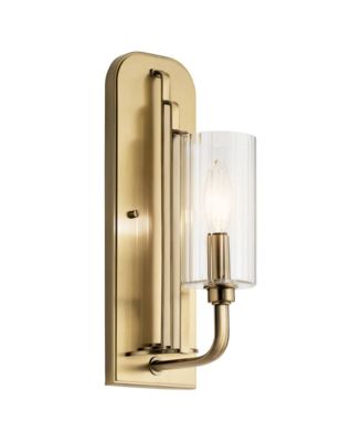 Kimrose 14" High Brushed Natural Brass Wall Sconce