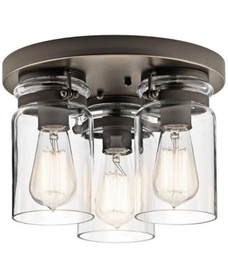 Brinley 11" Wide Olde Bronze 3-Light Ceiling Light