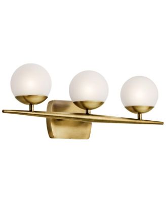 Jasper 24 1/2" Wide Natural Brass 3-Light Halogen Bath Light