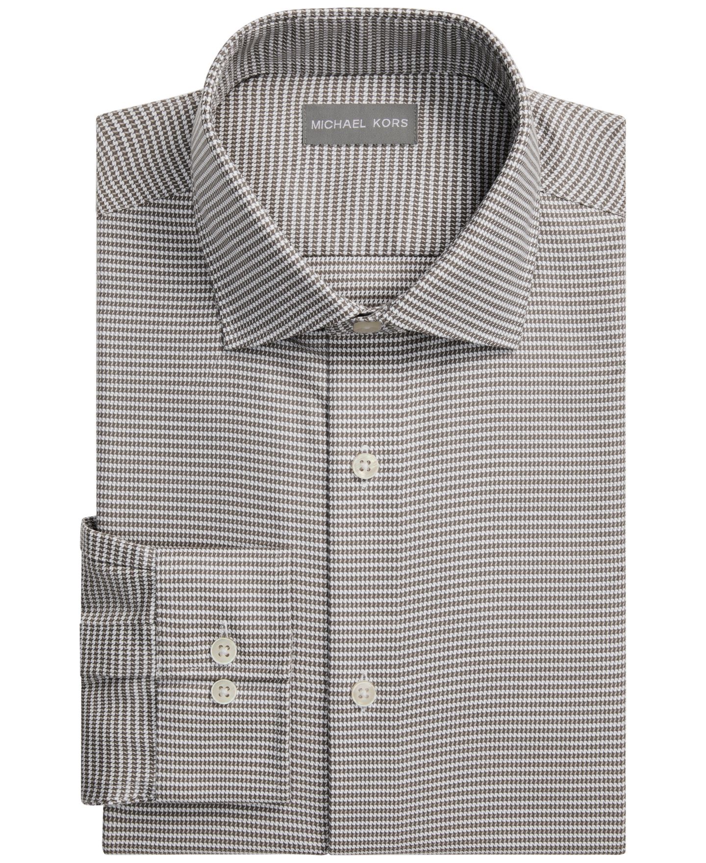 Мужская рубашка Michael Kors Slim-Fit Dress Shirt, цвет: Серый разноцветный — фото 1