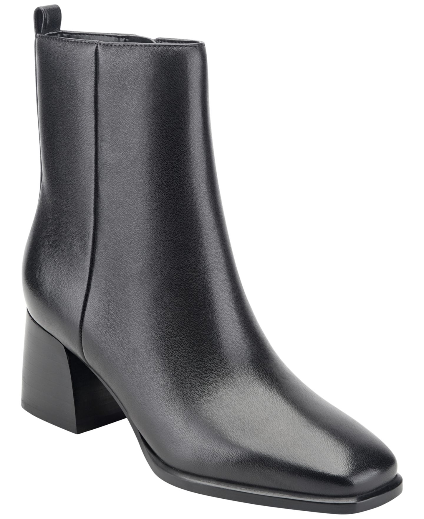 Женские ботинки Marc Fisher LTD Milley Leather Block Heel Dress Booties, цвет: Чёрный кожаный — фото 6