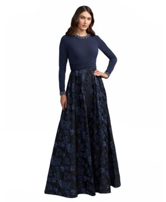 Petite Embellished Brocade Floral Ball Gown