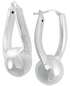 image of Sculptural Sphere Hoop Earrings in Sterling Silver