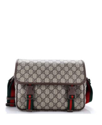 Small Web Buckle Messenger Bag GG Coated Canvas